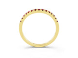 Yellow gold Garnet Pavé Curved Wedding Band_9