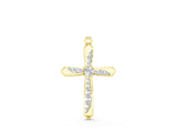 Yellow gold Gold Cross Pendant with Round Cut Stones and Prong Setting_34