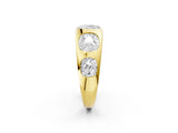 Yellow gold Graduated Cushion Diamond Five-Stone Mens Band_2