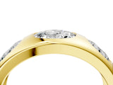 Yellow gold Graduated Cushion Diamond Five-Stone Mens Band_4