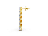 Yellow gold Graduated Heart Diamond Linear Drop Earrings_1