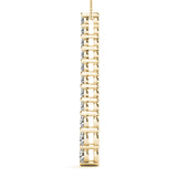 Yellow gold Graduated Round Diamond Curved Bar Pendant with Prong Setting 2