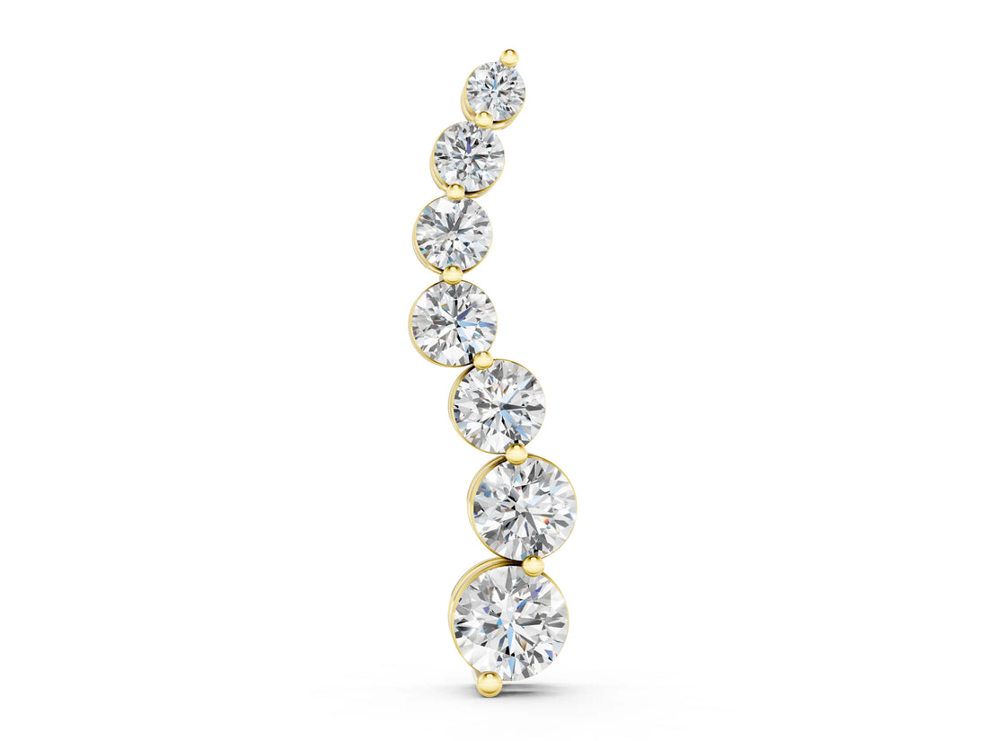 Yellow gold Graduated Round Prong-Set Diamond Pendant_6