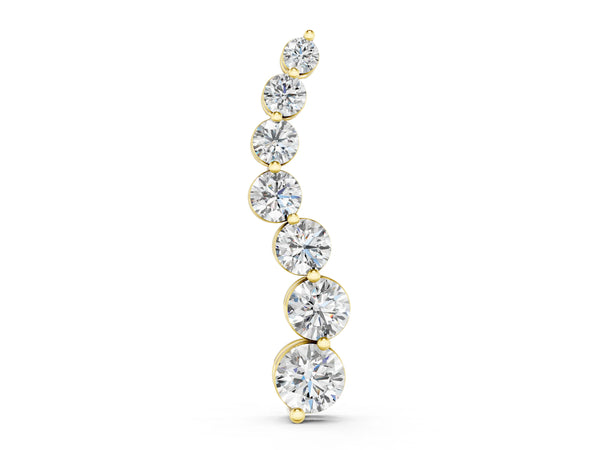 Yellow gold Graduated Round Prong-Set Diamond Pendant