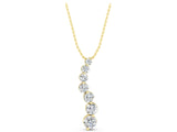 Yellow gold Graduated Round Prong-Set Diamond Pendant_7