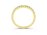 Yellow gold Green Sapphire Pavé Curved Wedding Band_9