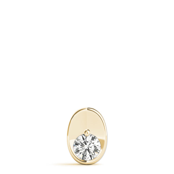 Yellow gold Half Bezel Round Cut Diamond Pendant 1