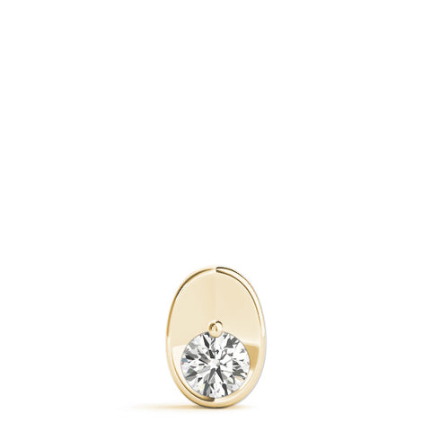 Yellow gold Half Bezel Round Cut Diamond Pendant 1