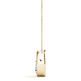 Yellow gold Half Bezel Round Cut Diamond Pendant 2