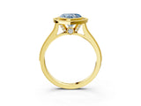 Yellow gold Halo Fancy Blue Heart -Cut Diamond Pave Band Milgrain Prong Setting Ring_58