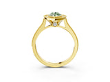 Yellow gold Halo Fancy Green Marquise -Cut Diamond Pave Band Milgrain Prong Setting Ring_58