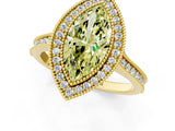 Yellow gold Halo Fancy Yellow Marquise -Cut Diamond Pave Band Milgrain Prong Setting Ring_36