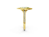 Yellow gold Halo Fancy Yellow Marquise -Cut Diamond Pave Band Milgrain Prong Setting Ring_37