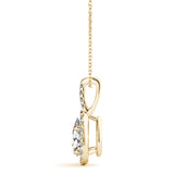 Yellow gold Halo Pear Cut Diamond Pendant with Prong Setting 2