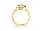 Yellow gold Halo Radiant-Cut Diamond Pave Band Milgrain Prong Setting Ring_58