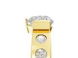 Yellow gold Heart Brilliant Channel-Set Diamond Ring with Bezel Prong Setting_11