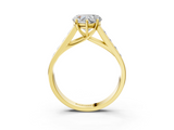 Yellow gold Heart Brilliant Channel-Set Solitaire Ring with Four-Prong Setting_23