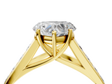 Yellow gold Heart Brilliant Channel-Set Solitaire Ring with Four-Prong Setting_24