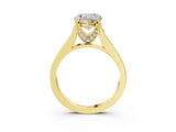 Yellow gold Heart Brilliant Cut Diamond Engagement Ring with Pavé Band and Four-Prong Setting_65