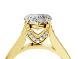 Yellow gold Heart Brilliant Cut Diamond Engagement Ring with Pavé Band and Four-Prong Setting_66