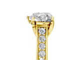 Yellow gold Heart Brilliant Cut Diamond Engagement Ring with Pavé Band and Four-Prong Setting_67