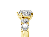 Yellow gold Heart Brilliant Cut Diamond Five-Stone Prong Set Engagement Ring with Channel Band_28