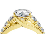 Yellow gold Heart Brilliant Diamond Pavé Band with Six-Prong Setting_15