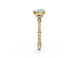 Yellow gold Heart Brilliant Pavé Band Solitaire with Four-Prong Setting_32