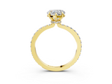 Yellow gold Heart Brilliant Pavé Band Solitaire with Four-Prong Setting_33
