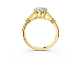 Yellow gold Heart Brilliant Solitaire with Pave Band and Four-Prong Setting_23