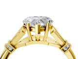 Yellow gold Heart Brilliant Solitaire with Pave Band and Four-Prong Setting_24