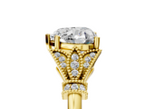 Yellow gold Heart Brilliant Solitaire with Pave Band and Four-Prong Setting_25