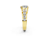 Yellow gold Heart Brilliant Solitaire with Side Stones on a Pave Band and Four-Prong Setting_26