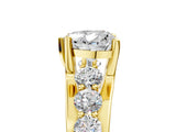 Yellow gold Heart Brilliant Solitaire with Side Stones on a Pave Band and Four-Prong Setting_29