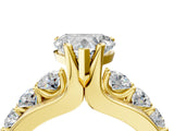 Yellow gold Heart Brilliant Solitaire with Side Stones on a Pave Band and Four-Prong Setting_54