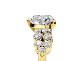 Yellow gold Heart Cluster Diamond Engagement Ring with Pavé Band and Four-Prong Setting_70