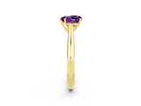 Yellow gold Heart Cut Amethyst Solitaire Engagement Ring with Cathedral Setting and Four-Prong Mount_32