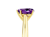 Yellow gold Heart Cut Amethyst Solitaire Engagement Ring with Cathedral Setting and Four-Prong Mount_71
