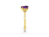Yellow gold Heart Cut Amethyst Solitaire Engagement Ring with Classic Band and Four-Prong Setting_26