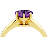 Yellow gold Heart Cut Amethyst Solitaire Engagement Ring with Classic Band and Four-Prong Setting_28