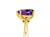 Yellow gold Heart Cut Amethyst Solitaire Engagement Ring with Classic Band and Four-Prong Setting_29
