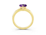 Yellow gold Heart Cut Amethyst Solitaire Engagement Ring with Round Band and Four-Prong Setting_3