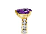 Yellow gold Heart Cut Amethyst Solitaire Pavé Engagement Ring with Round Band and Prong Setting_35