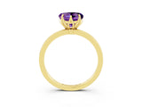 Yellow gold Heart Cut Amethyst Solitaire Ring with Thin Band and Prong Setting_39