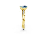 Yellow gold Heart Cut Aquamarine Engagement Ring with Side Stone Accents and Four-Prong Setting_62