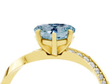 Yellow gold Heart Cut Aquamarine Engagement Ring with Side Stone Accents and Four-Prong Setting_64