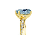 Yellow gold Heart Cut Aquamarine Engagement Ring with Side Stone Accents and Four-Prong Setting_65