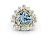 Yellow gold Heart Cut Aquamarine Floral Double Halo Engagement Ring with Prong Setting_60