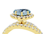 Yellow gold Heart Cut Aquamarine Halo Ring with Round Split Shank and Prong Setting_52