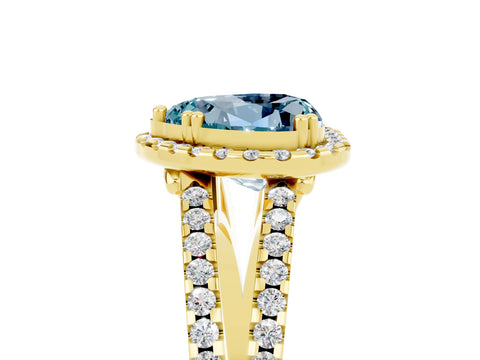 Yellow gold Heart Cut Aquamarine Halo Split Shank Engagement Ring_17